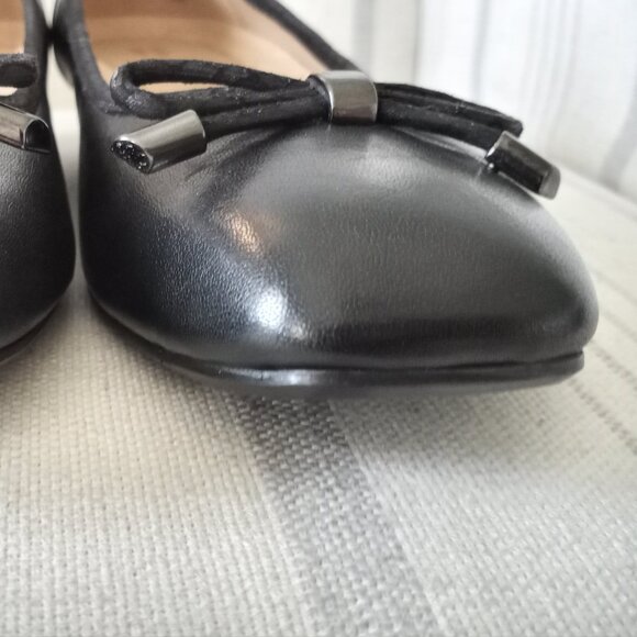 'NATURALIZER' N-5 'DOVE' Black Leather Ballet Wedge Size 8.5M New Without Box - Picture 11 of 14